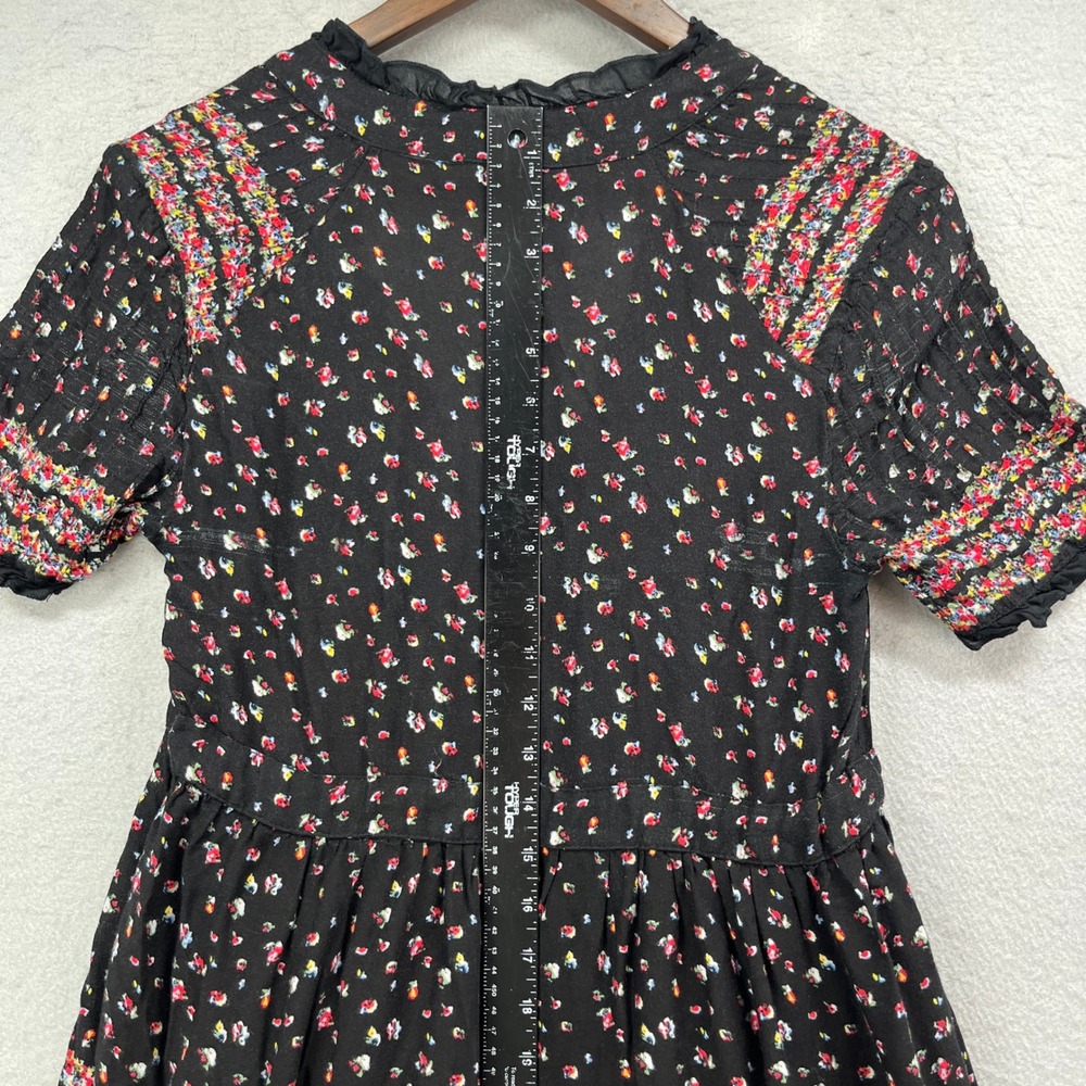 Free People Rare Feelings Maxi Dress Womens Small Black Floral Tiered Boho - Picture 10 of 15